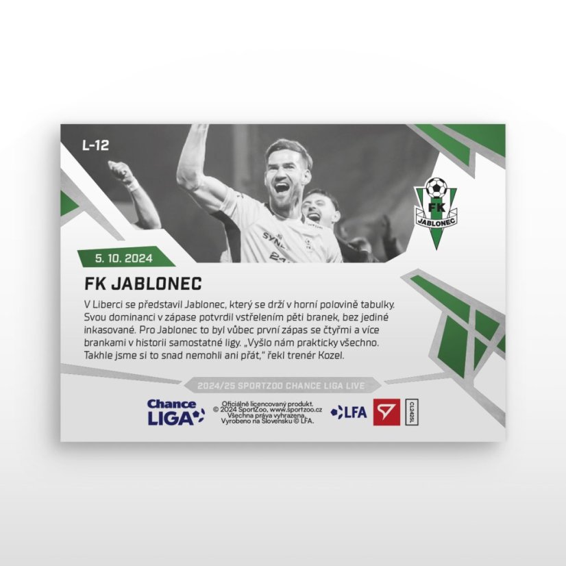 L-12 FK Jablonec Chance Liga 2024/25 LIVE
