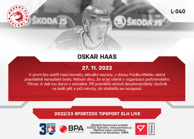 L-040 Oskar Haas TELH 2022/23 LIVE