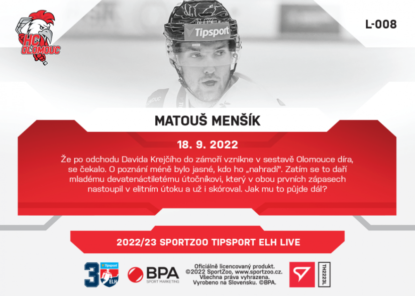Set 1. týdne (8 karet L-001 - L-008) TELH 2022/23 LIVE