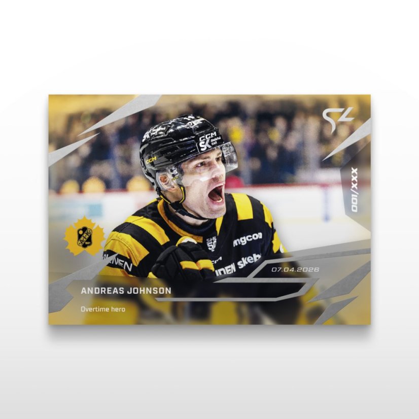 Hokejová  kartička L-50 Andreas Johnson  - SportZoo Svenska hockeyligan 2025/26 LIVE