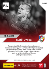 L-085 Matěj Vydra FORTUNA:LIGA 2022/23 LIVE