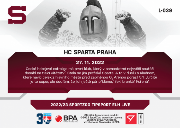 L-039 HC Sparta Praha TELH 2022/23 LIVE