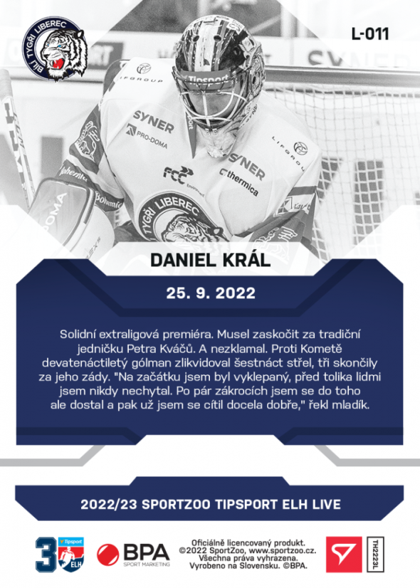 L-011 Daniel Král TELH 2022/23 LIVE
