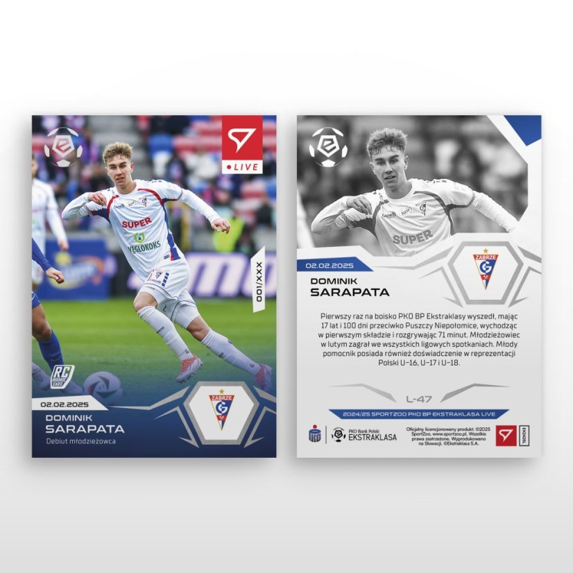 L-47 SADA Dominik Sarapata PKO BP Ekstraklasa 2024/25 LIVE + HOLDER