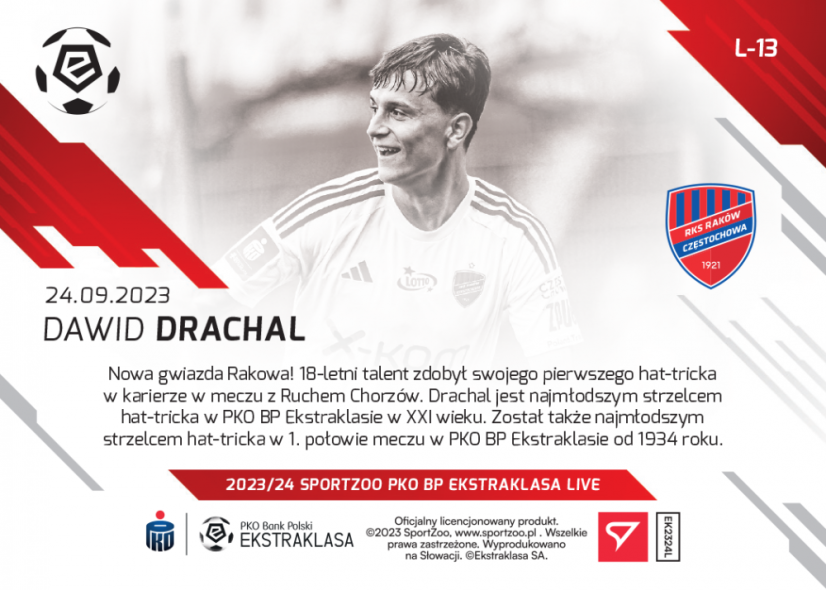 L-13 Dawid Drachal PKO Bank Polski Ekstraklasa 2023/24 LIVE
