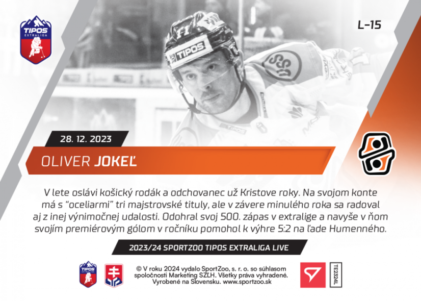 L-15 SADA Oliver Jokeľ TEL 2023/24 LIVE + HOLDER