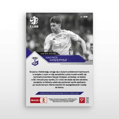L-38 SADA Kacper Krzepisz Betclic 1 Liga 2024/25 LIVE + HOLDER
