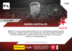 L-022 Ondřej Kričfaluši FORTUNA:LIGA 2022/23 LIVE
