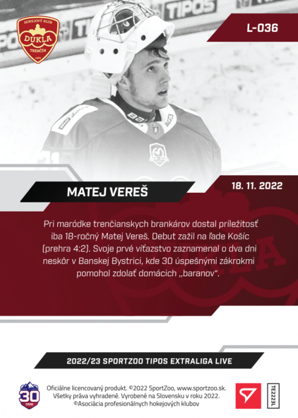 L-036 Matej Vereš TEL 2022/23 LIVE