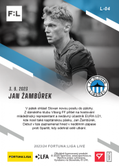 L-04 Jan Žambůrek FORTUNA:LIGA 2023/24 LIVE