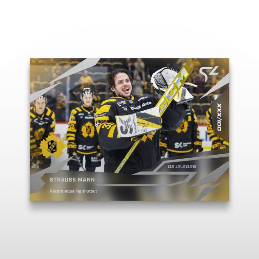 Hokejová kartička L-19 Strauss Mann - SportZoo Svenska hockeyligan 2025/26 LIVE