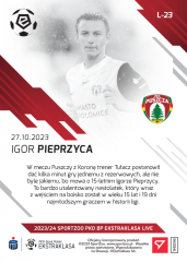 L-23 Igor Pieprzyca PKO Bank Polski Ekstraklasa 2023/24 LIVE