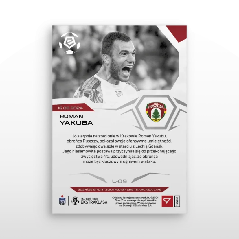 L-09 ZESTAW Roman Yakuba PKO BP Ekstraklasa 2024/25 LIVE + UCHWYT