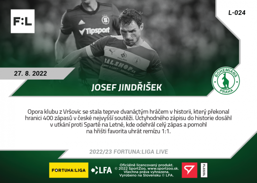 L-024 Josef Jindřišek FORTUNA:LIGA 2022/23 LIVE