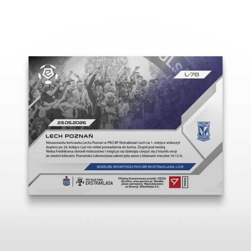 Fotbalová kartička L-78 Lech Poznań - SportZoo PKO BP Ekstraklasa 2025/26 LIVE