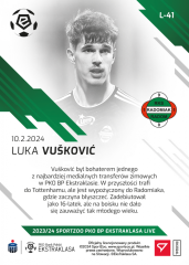 L-41 Luka Vušković PKO Bank Polski Ekstraklasa 2023/24 LIVE