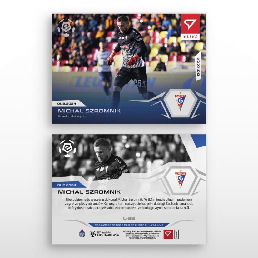 L-38 SADA Michal Szromnik PKO BP Ekstraklasa 2024/25 LIVE + HOLDER