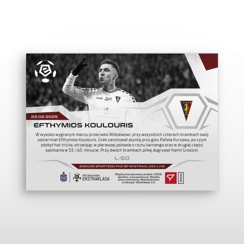 L-50 Efthymios Koulouris PKO BP Ekstraklasa 2024/25 LIVE