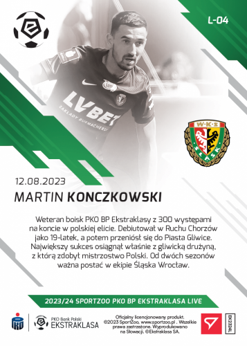 L-04 SADA Martin Konczkowski PKO Bank Polski Ekstraklasa 2023/24 LIVE + HOLDER