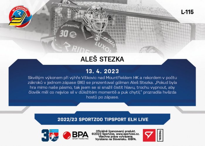 L-115 Aleš Stezka TELH 2022/23 LIVE
