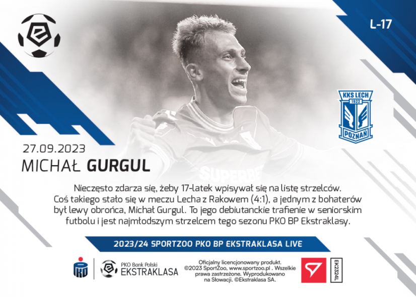 L-17 Michał Gurgul PKO Bank Polski Ekstraklasa 2023/24 LIVE