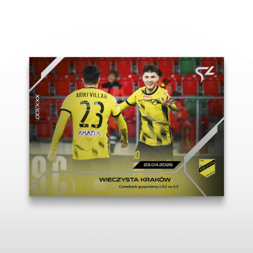 Fotbalová kartička L-46 Wieczysta Kraków - SportZoo Betclic 1 Liga 2025/26 LIVE