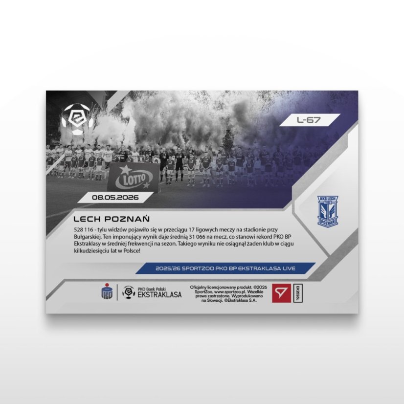 Fotbalová kartička L-67 Lech Poznań - SportZoo PKO BP Ekstraklasa 2025/26 LIVE