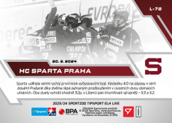 L-72 HC Sparta Praha TELH 2023/24 LIVE