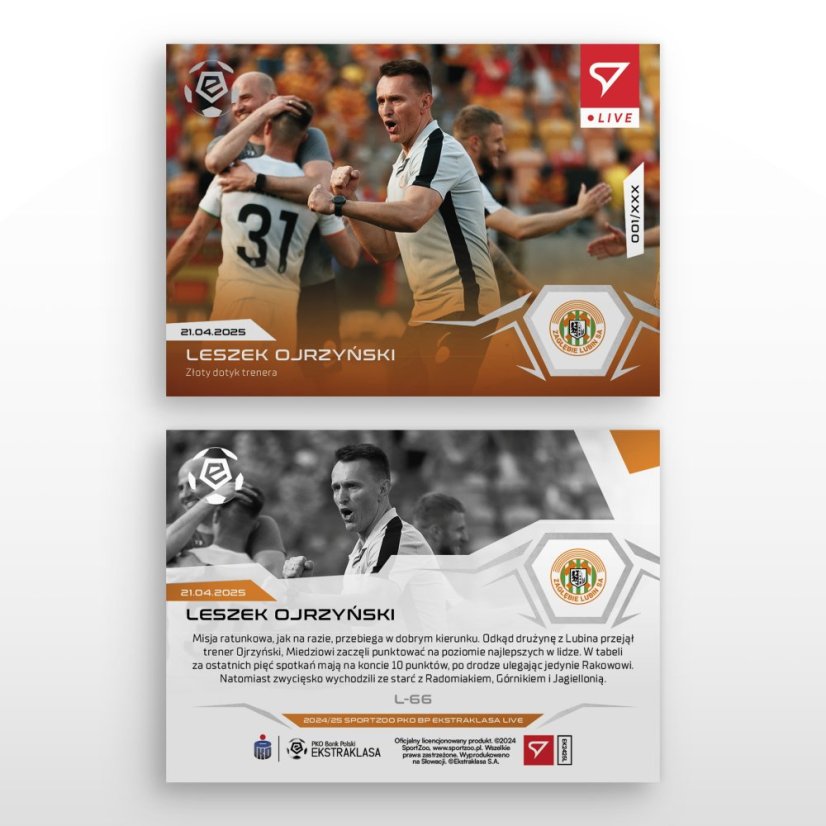 L-66 Leszek Ojrzyński PKO BP Ekstraklasa 2024/25 LIVE