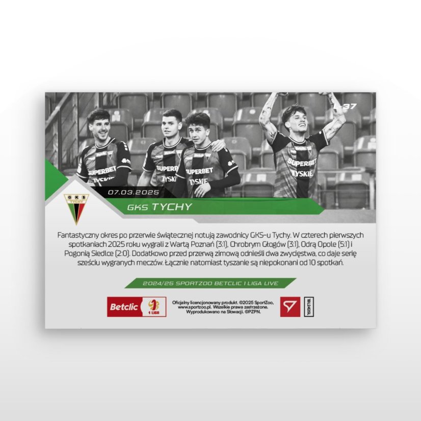 L-37 GKS Tychy Betclic 1 Liga 2024/25 LIVE