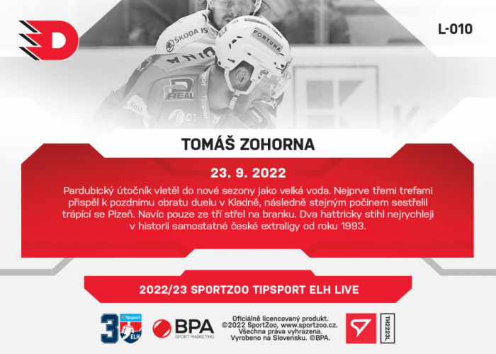 L-010 Tomáš Zohorna TELH 2022/23 LIVE