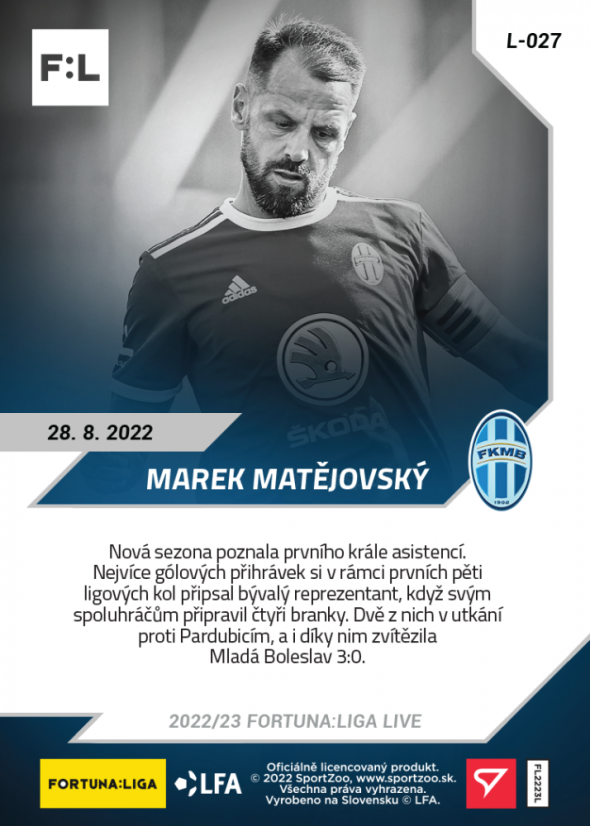 L-027 Marek Matějovský FORTUNA:LIGA 2022/23 LIVE