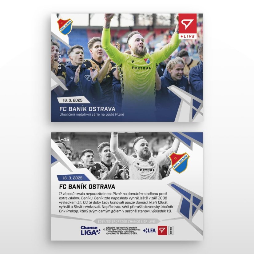 L-45 FC Baník Ostrava Chance Liga 2024/25 LIVE
