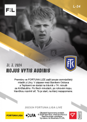L-34 Nojus Vytis Audinis FORTUNA:LIGA 2023/24 LIVE