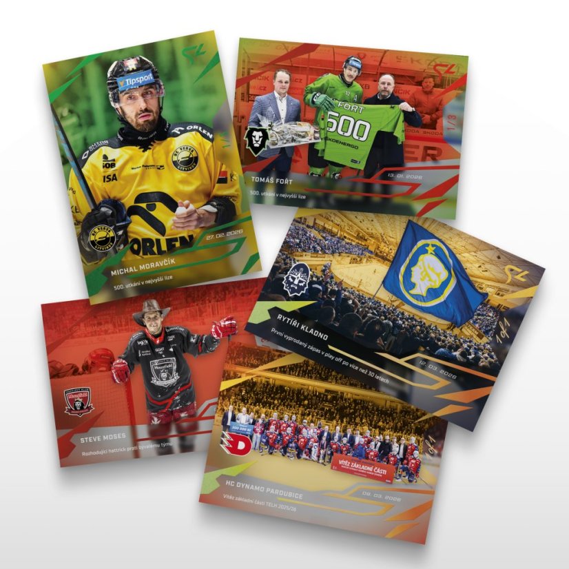 Zlevněný set 29 hokejových kartiček Tipsport ELH - SportZoo Tipsport ELH 2025/26 LIVE