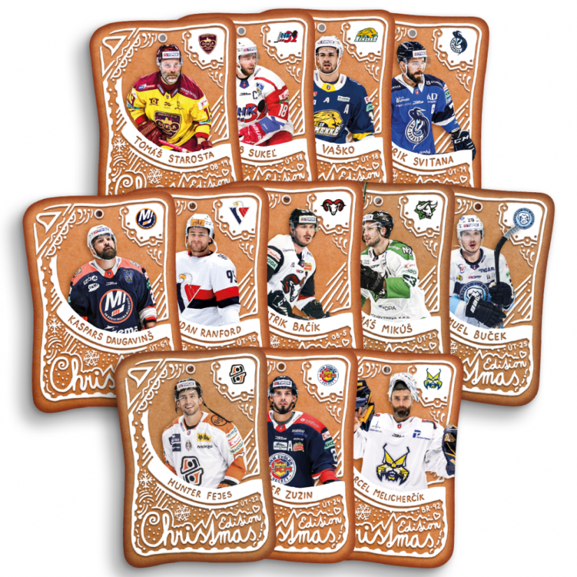 Set 12 kartičiek Tipos extraliga Christmas Edition 2023