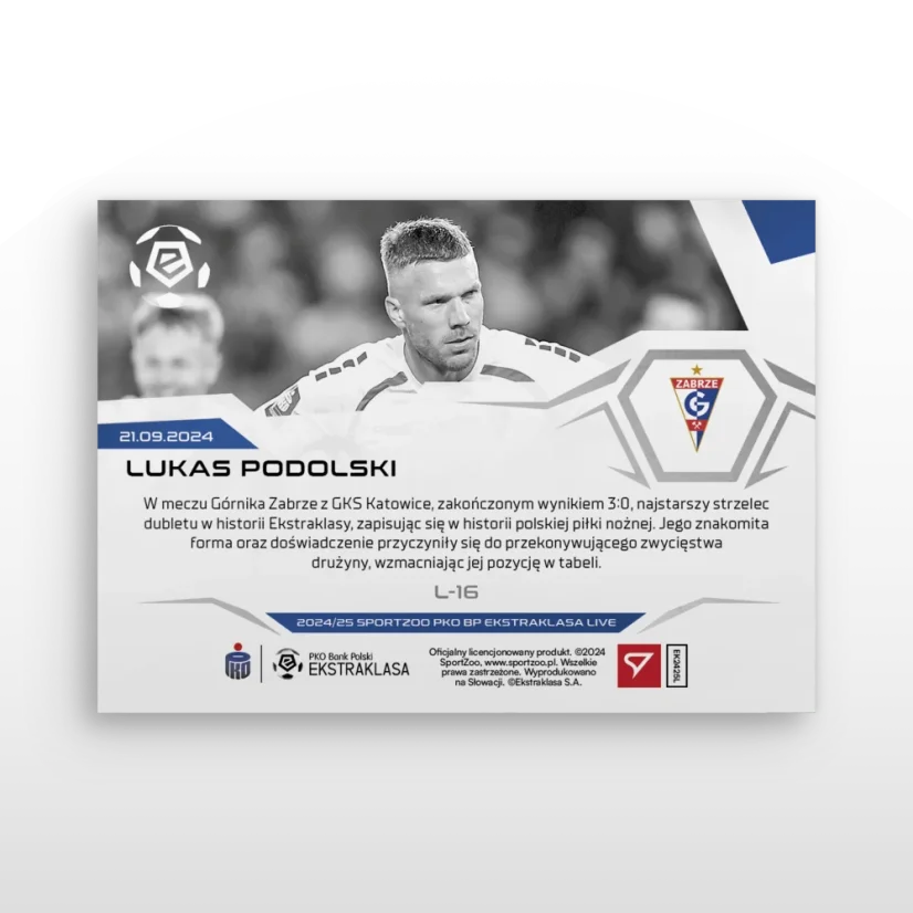 L-16 Lukas Podolski PKO BP Ekstraklasa 2024/25 LIVE