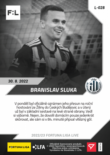L-028 Branislav Sluka FORTUNA:LIGA 2022/23 LIVE