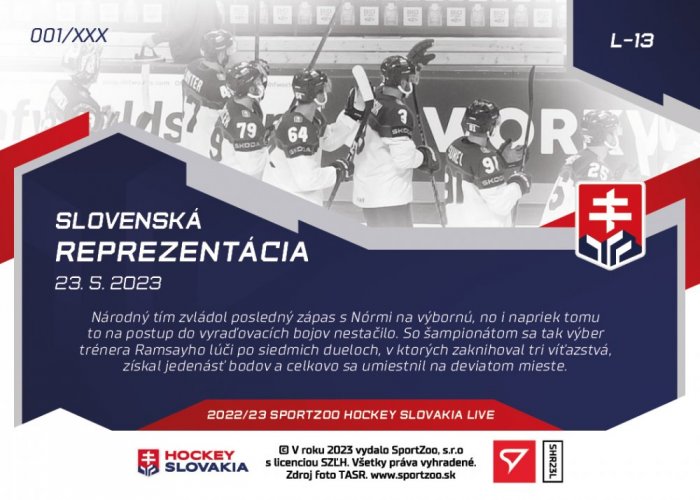 L-13 Slovenská reprezentácia Hockey Slovakia 2023 LIVE