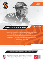 L-031 Oleksandr Plochotnik TEL 2022/23 LIVE