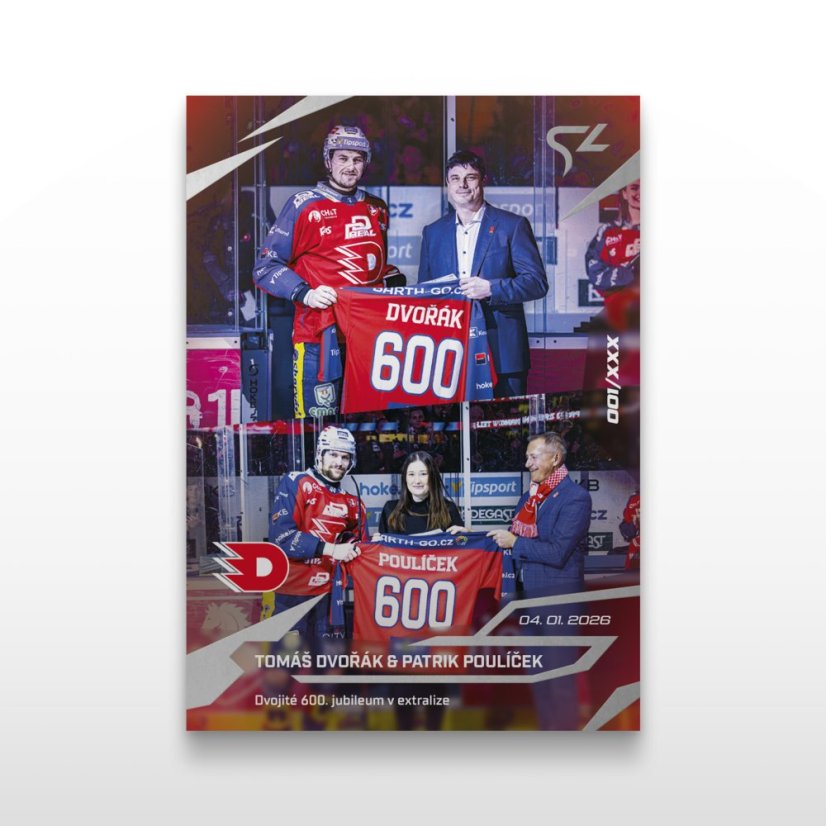 Hokejová  kartička L-27 Tomáš Dvořák & Patrik Poulíček - SportZoo Tipsport ELH 2025/26 LIVE