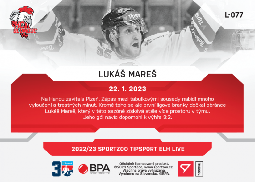L-077 Lukáš Mareš TELH 2022/23 LIVE