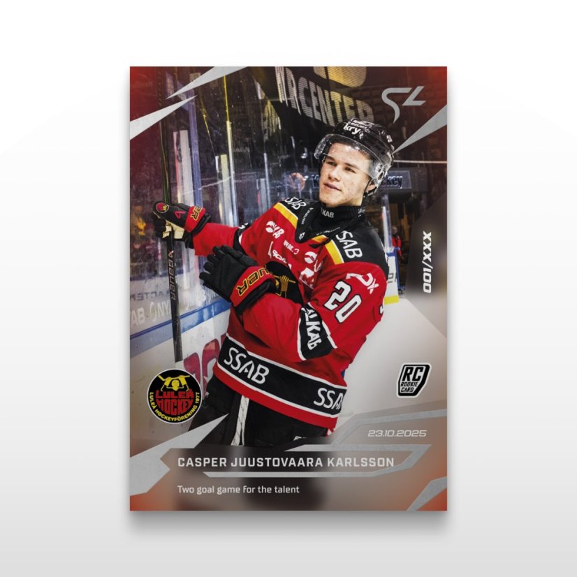 Hokejová kartička L-09 Casper Juustovaara Karlsson - SportZoo Svenska hockeyligan 2025/26 LIVE