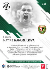 L-46 Matias Nahuel Leiva PKO Bank Polski Ekstraklasa 2023/24 LIVE