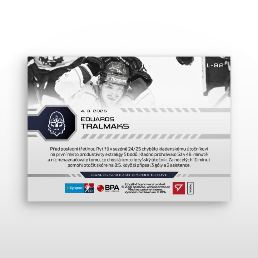 L-92 Eduards Tralmaks TELH 2024/25 LIVE