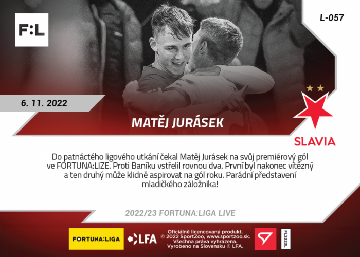 L-057 Matěj Jurásek FORTUNA:LIGA 2022/23 LIVE