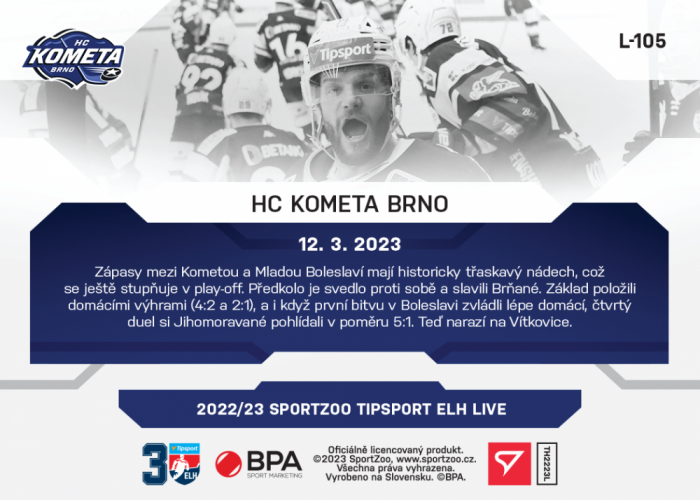 L-105 HC Kometa Brno TELH 2022/23 LIVE
