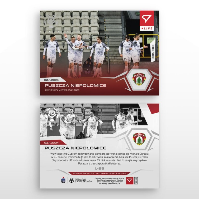 L-28 SADA Puszcza Niepołomice PKO BP Ekstraklasa 2024/25 LIVE + HOLDER