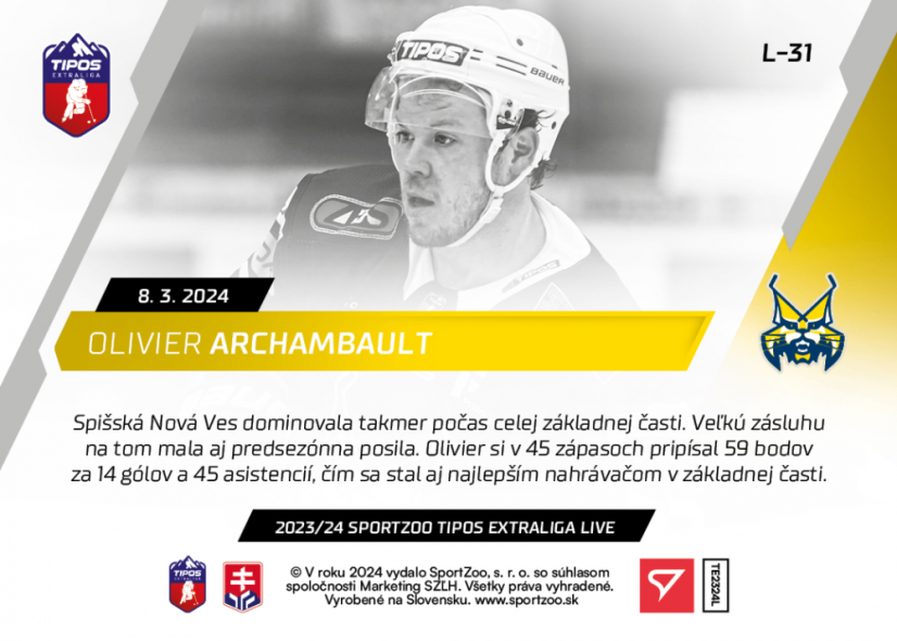 L-31 SADA Olivier Archambault TEL 2023/24 LIVE + HOLDER