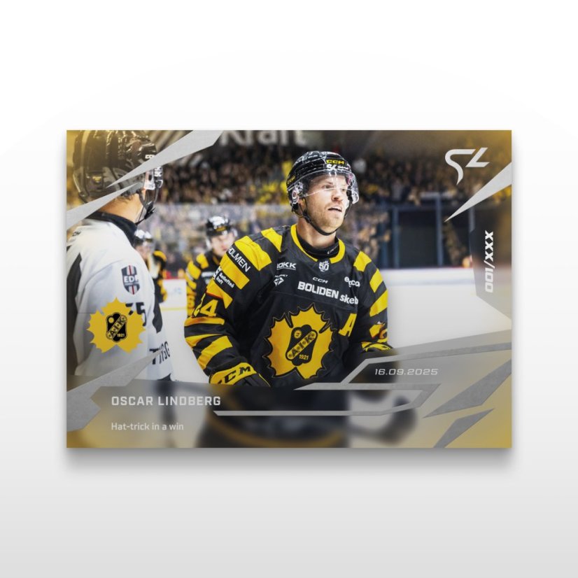 Hokejová kartička L-02 Oscar Lindberg - SportZoo Svenska hockeyligan 2025/26 LIVE